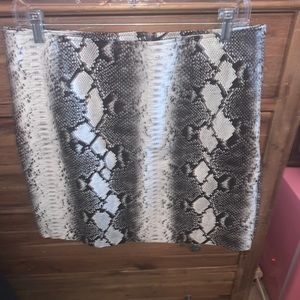 Snakeskin pleather skirt